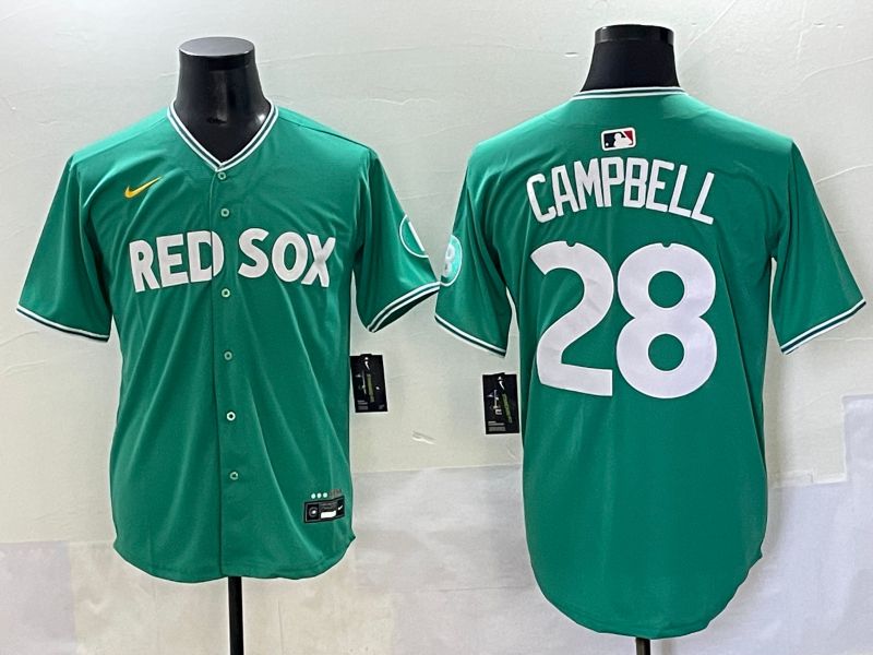 Men 2025 Boston Red Sox #28 Campbell Dark Green Joint Name Nike MLB Jersey style 1->boston red sox->MLB Jersey